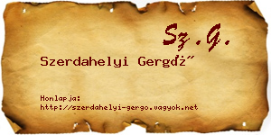 Szerdahelyi Gergő névjegykártya